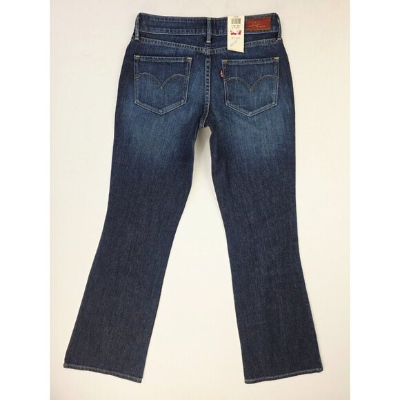 Levi's Size 27X32 Womens Bootcut Bold Curve Modern Fit Blue Denim Logo Jeans NWT - Picture 1 of 15